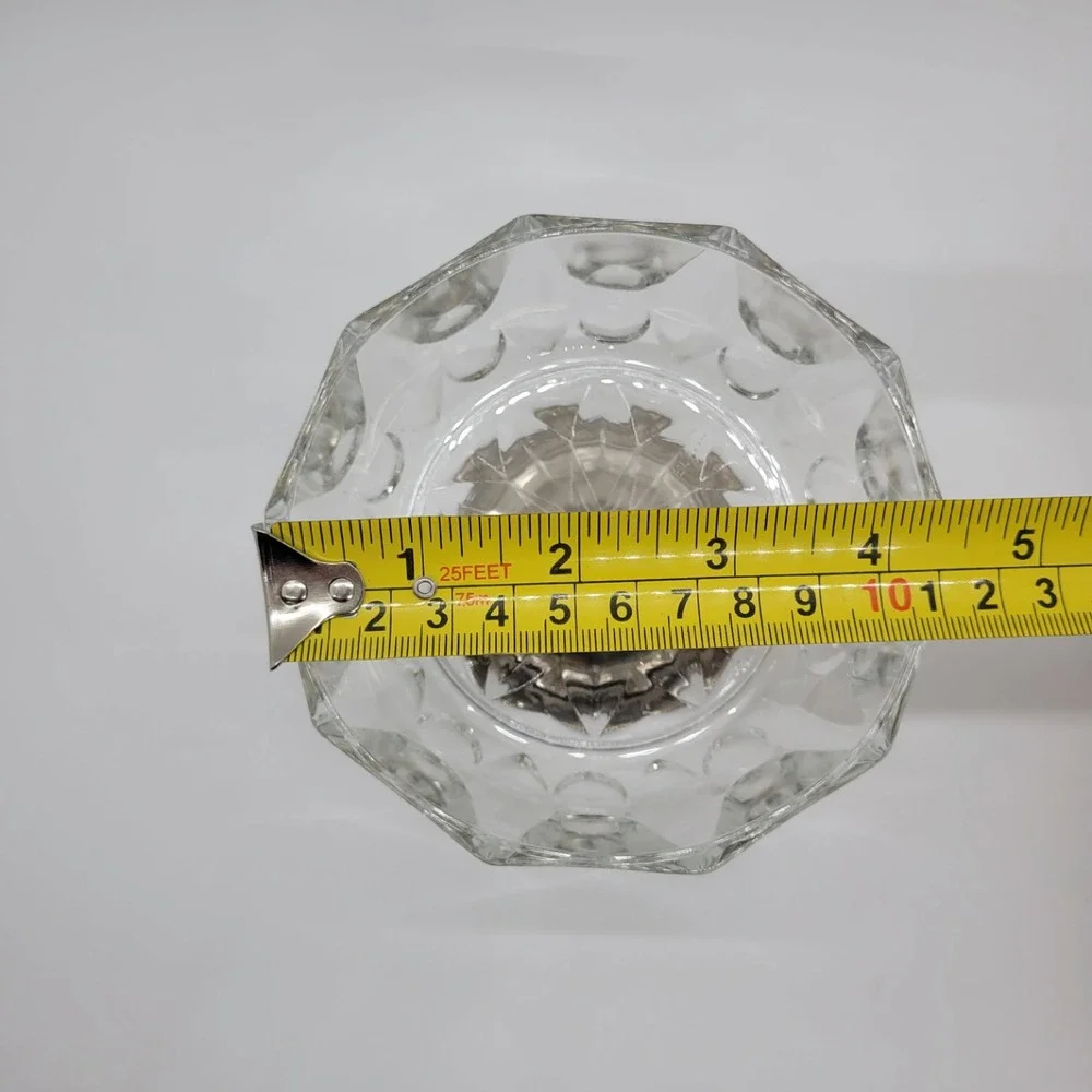 Vintage Reims France Cut Glass Crystal Candy Dish Silver Plated Footed‎ Compote